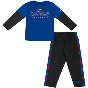 Lids Toddler Colosseum Royal/Black Kansas Jayhawks Long Sleeve T-Shirt & Pants Set