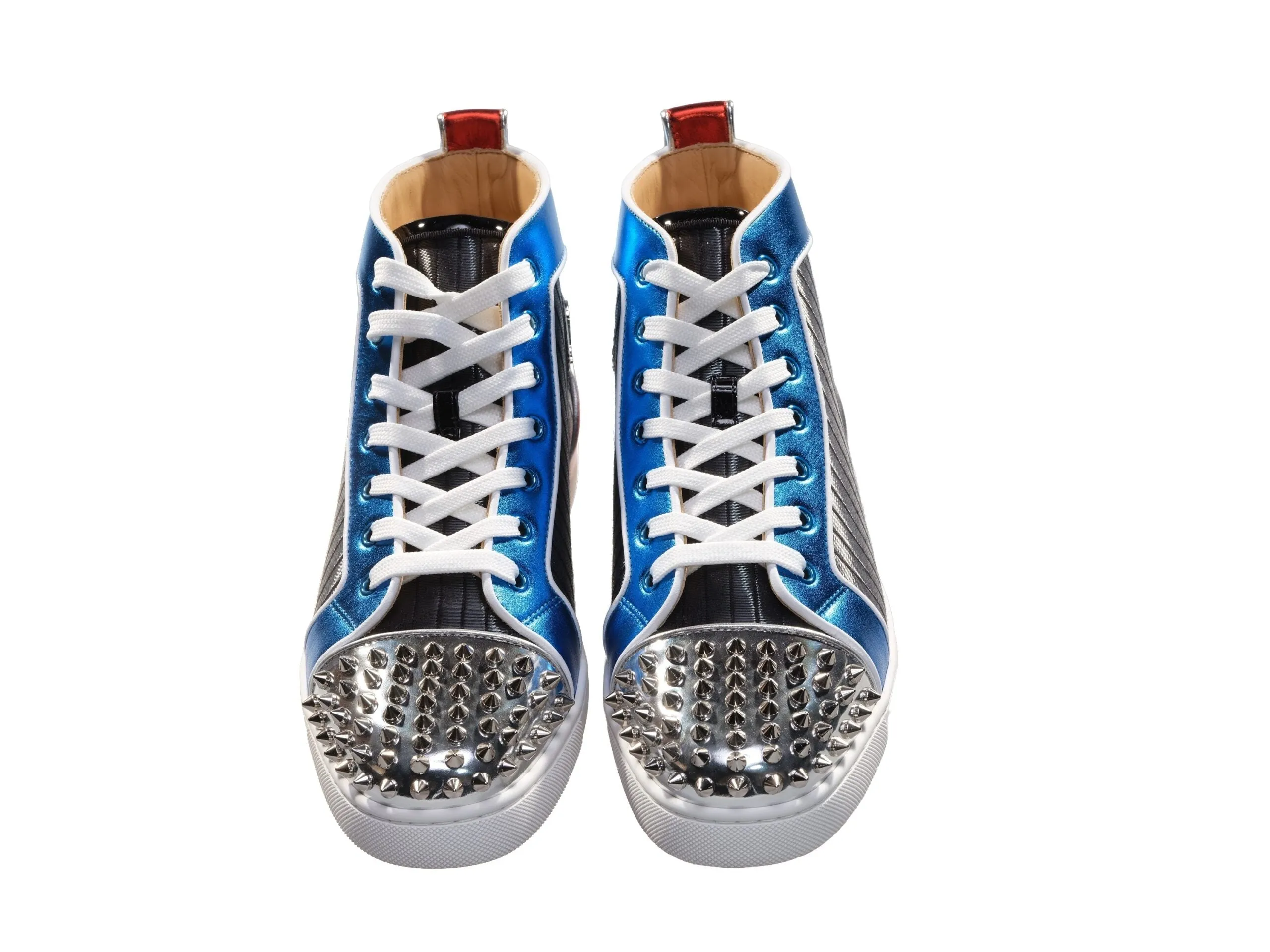 Louis Spikes Orlato Flat Multi Coloured Leather High Top Sneakers