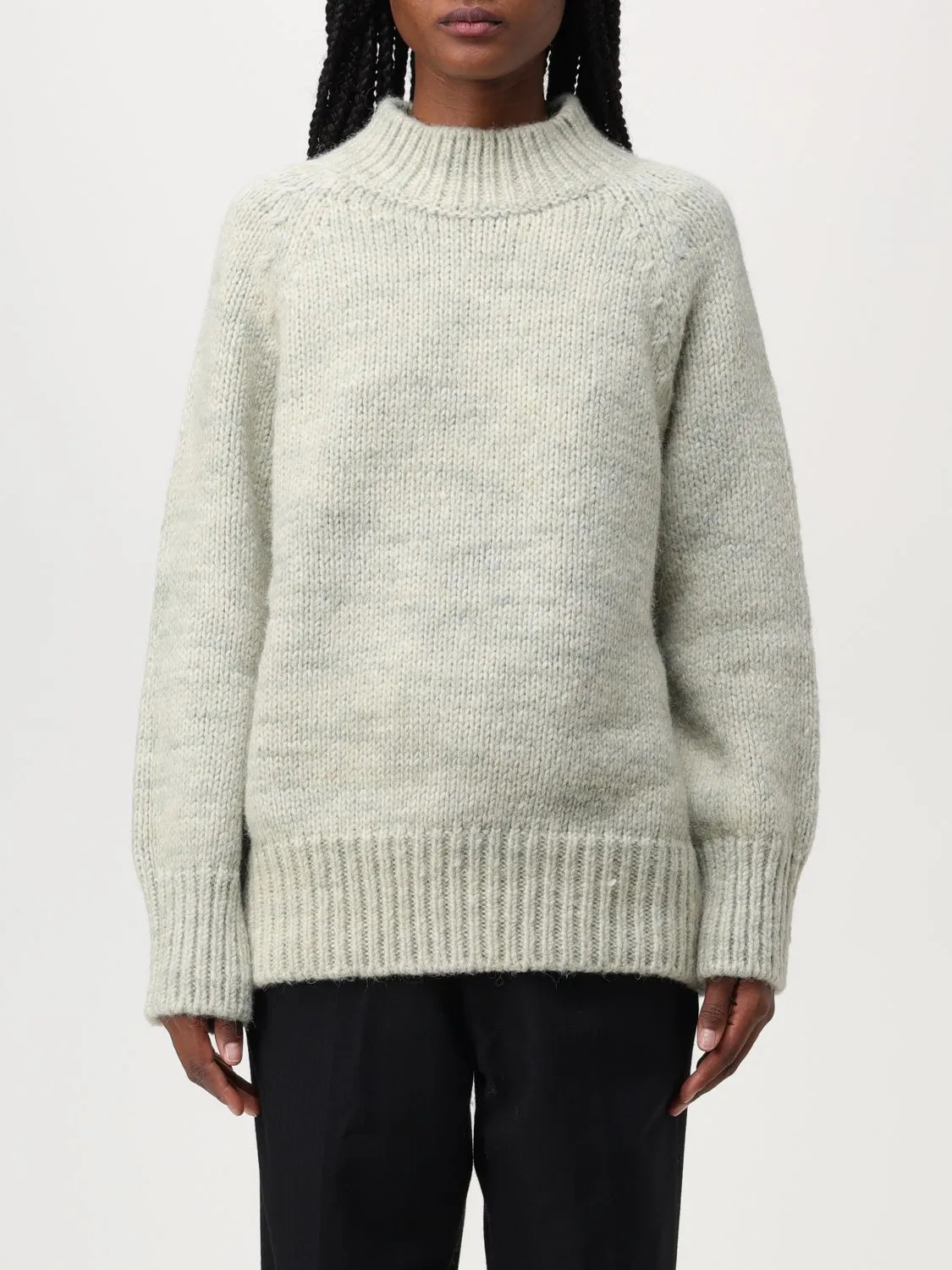 Maison Margiela  |Wool Long Sleeves Plain Cotton High-Neck V-neck & Crew neck