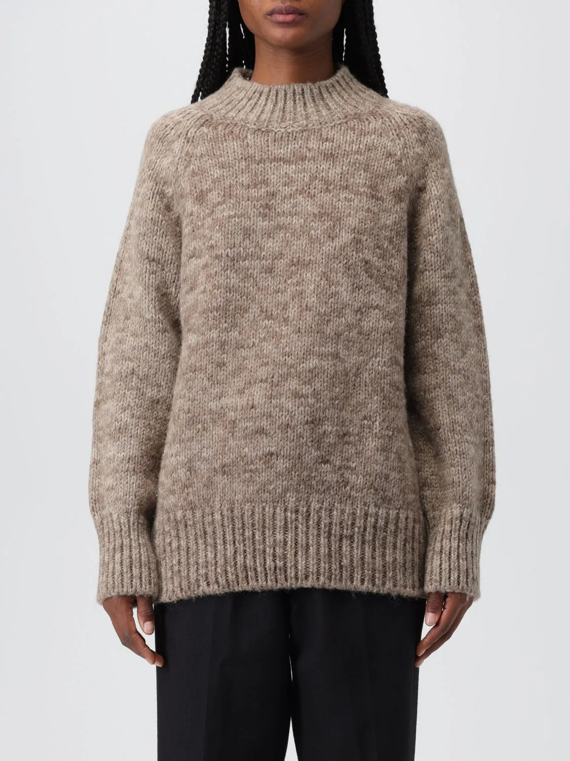 Maison Margiela  |Wool Long Sleeves Plain Cotton High-Neck V-neck & Crew neck