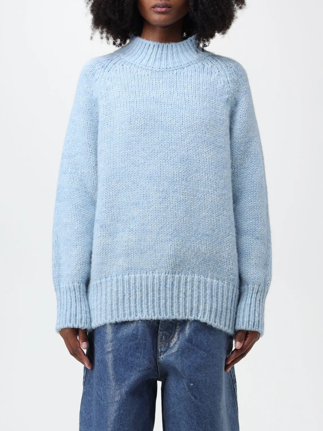 Maison Margiela  |Wool Long Sleeves Plain Cotton High-Neck V-neck & Crew neck