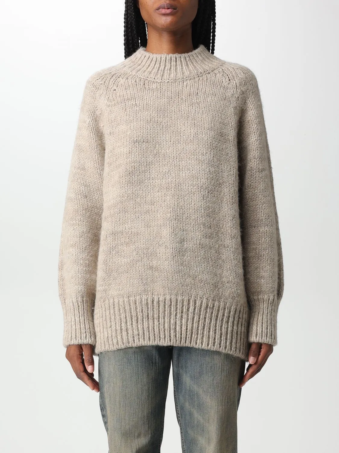 Maison Margiela  |Wool Long Sleeves Plain Cotton High-Neck V-neck & Crew neck