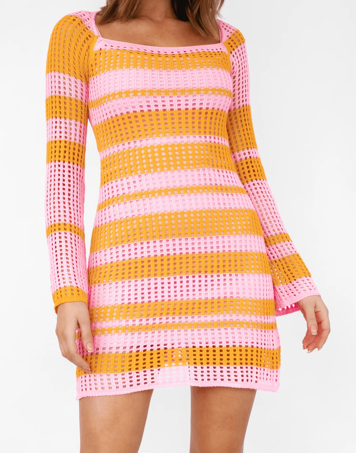 Marley Knit Mini Dress (Pink/Orange)