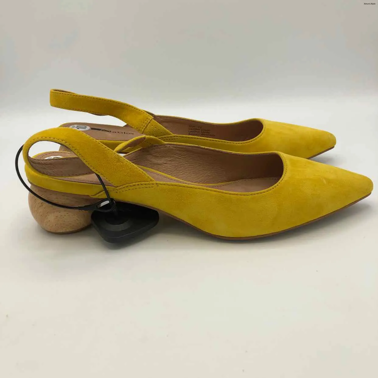 MATIKO Yellow Beige Suede Pointed Toe Heels Shoe Size 41 US: 10 Shoes