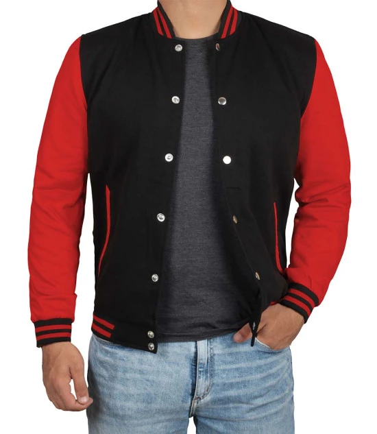 Men Baseball Red and Black Varsity Jacket - *Limited Stock*