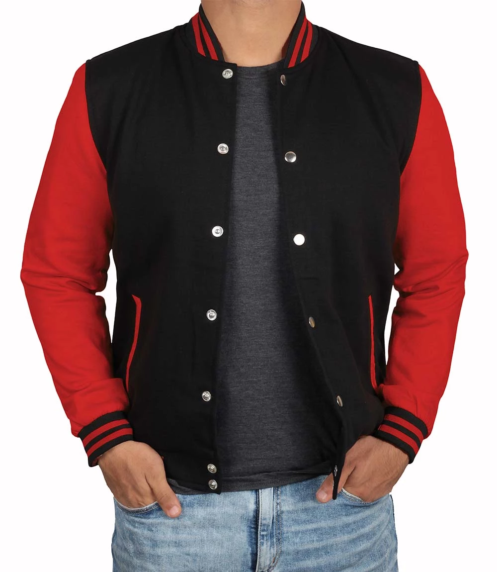 Men Baseball Red and Black Varsity Jacket - *Limited Stock*