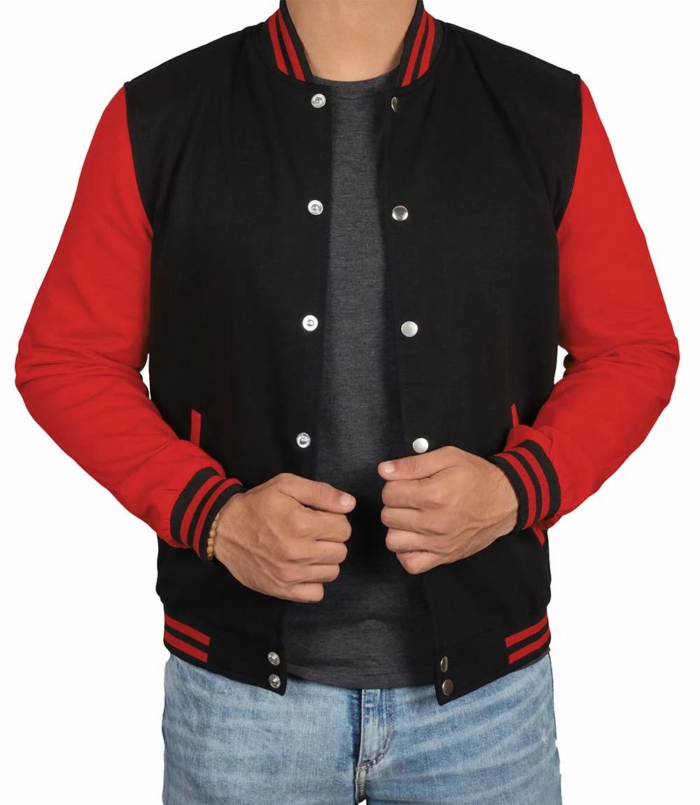 Men Baseball Red and Black Varsity Jacket - *Limited Stock*