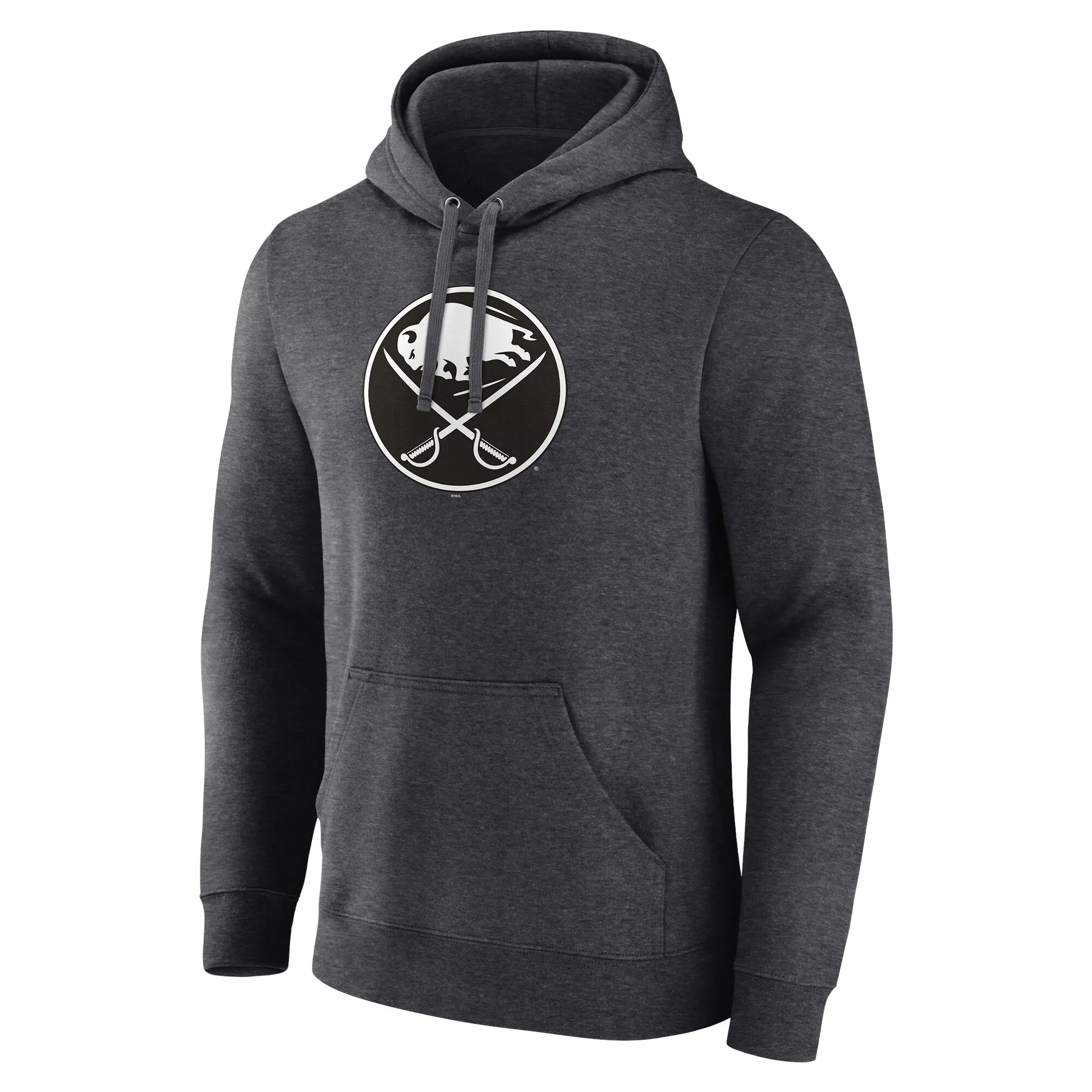 Men's Buffalo Sabres Charcoal Monochrome Personalized Name & Number Pullover Hoodie