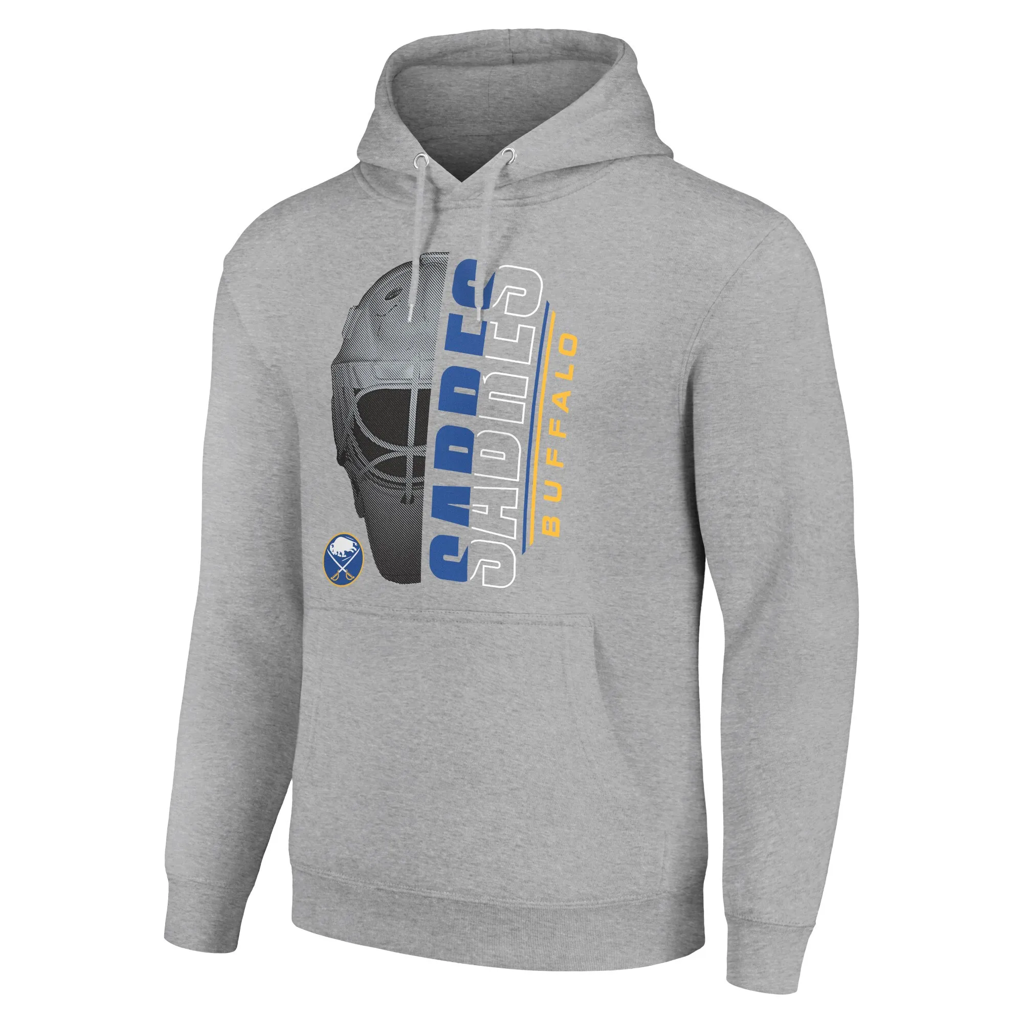 Men's Buffalo Sabres Starter Heather Gray Half Helmet Fleece Pullover Hoodie