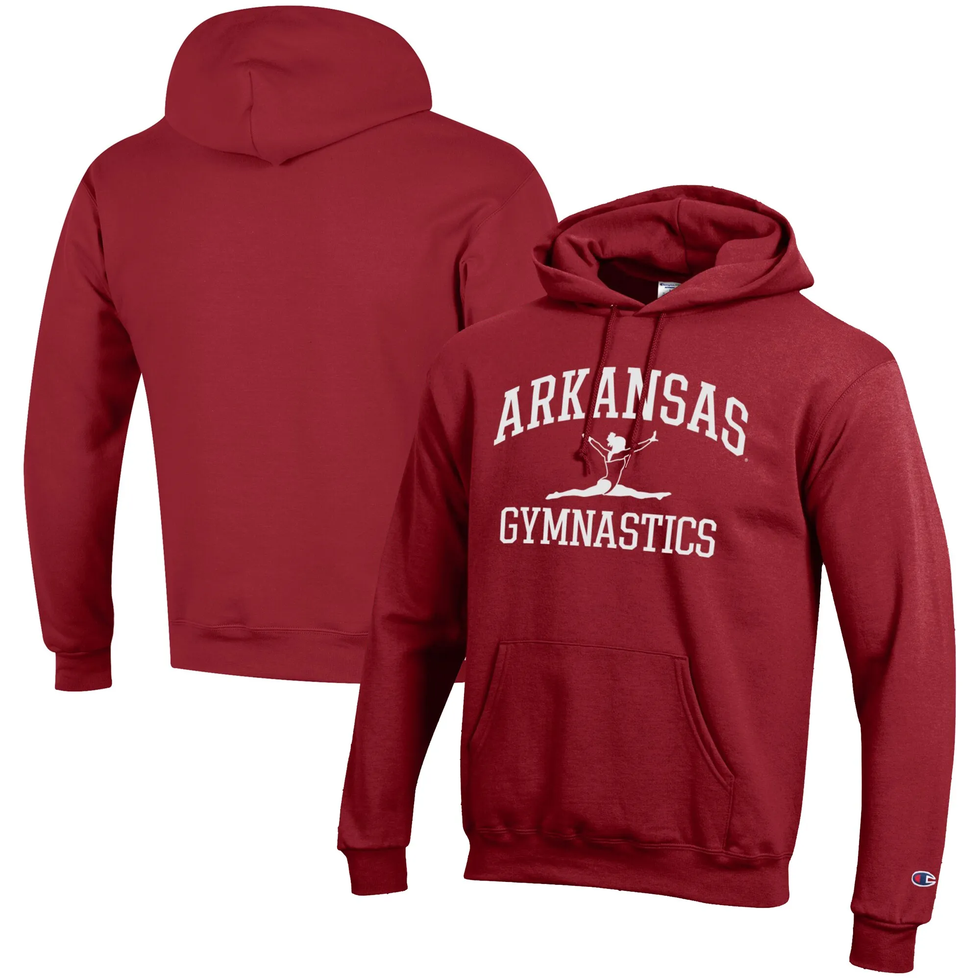 Men's Champion  Cardinal Arkansas Razorbacks Gymnastics Icon Powerblend Pullover Hoodie