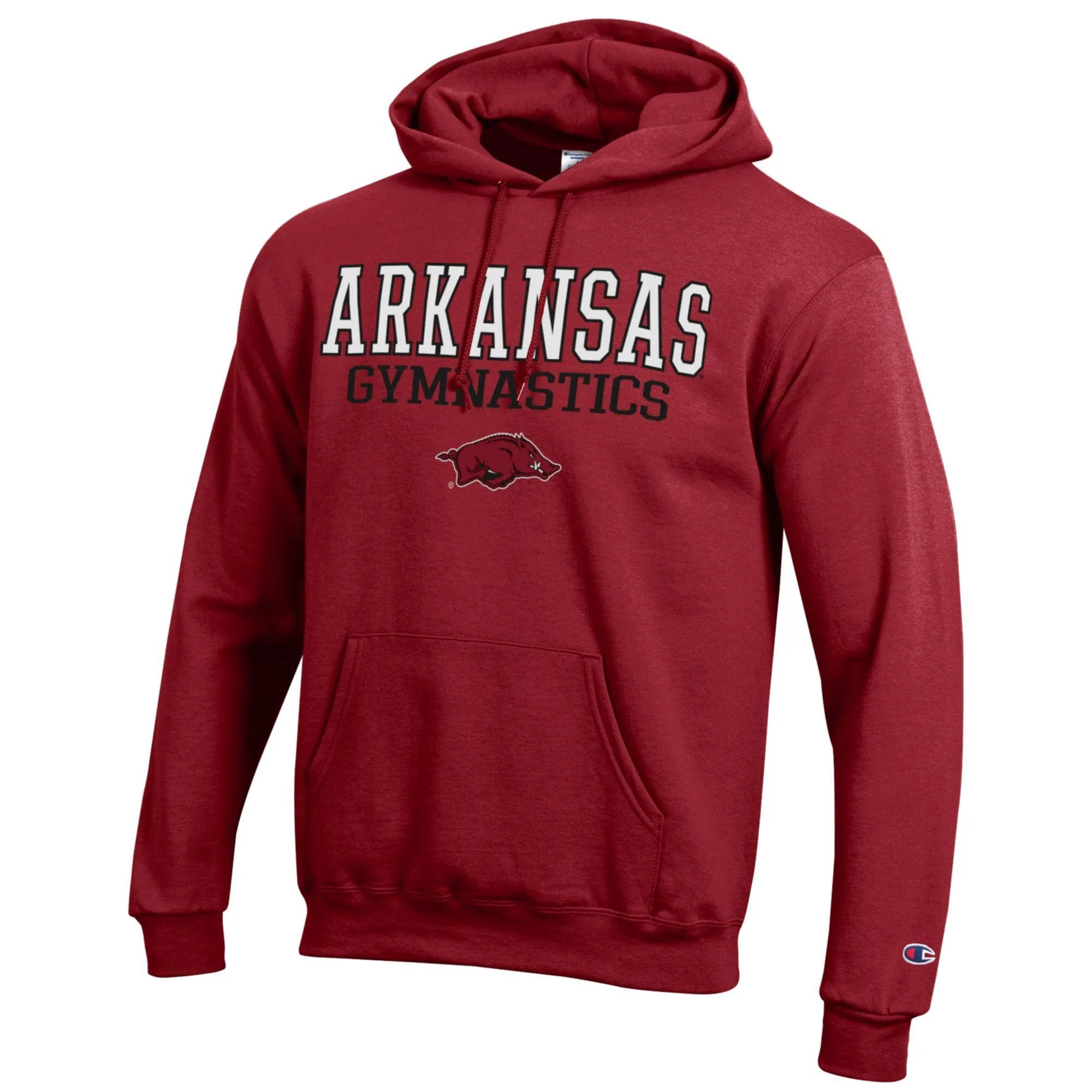 Men's Champion  Cardinal Arkansas Razorbacks Gymnastics Stack Powerblend Pullover Hoodie