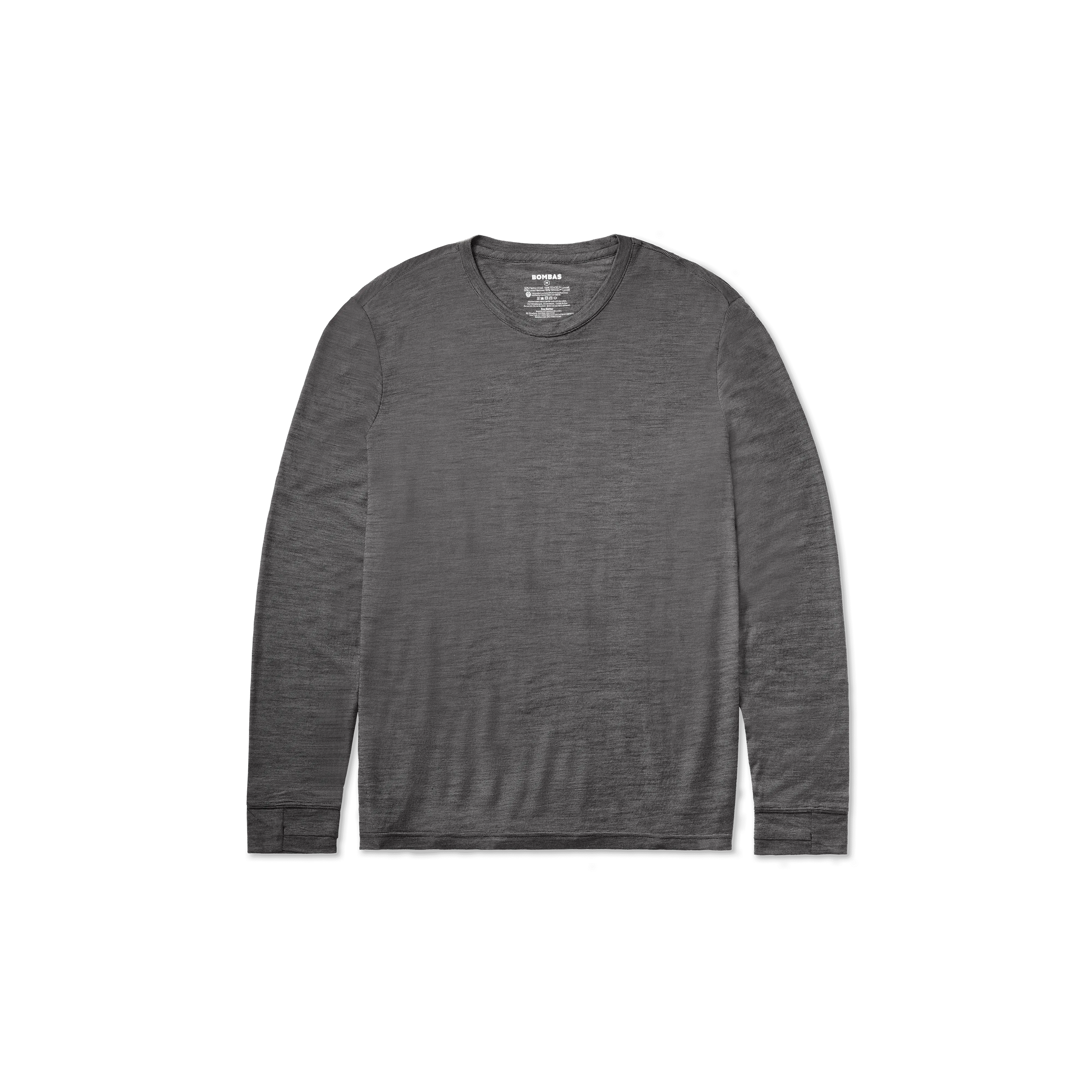 Men's Merino Wool Blend Crew Neck Long Sleeve T-Shirt