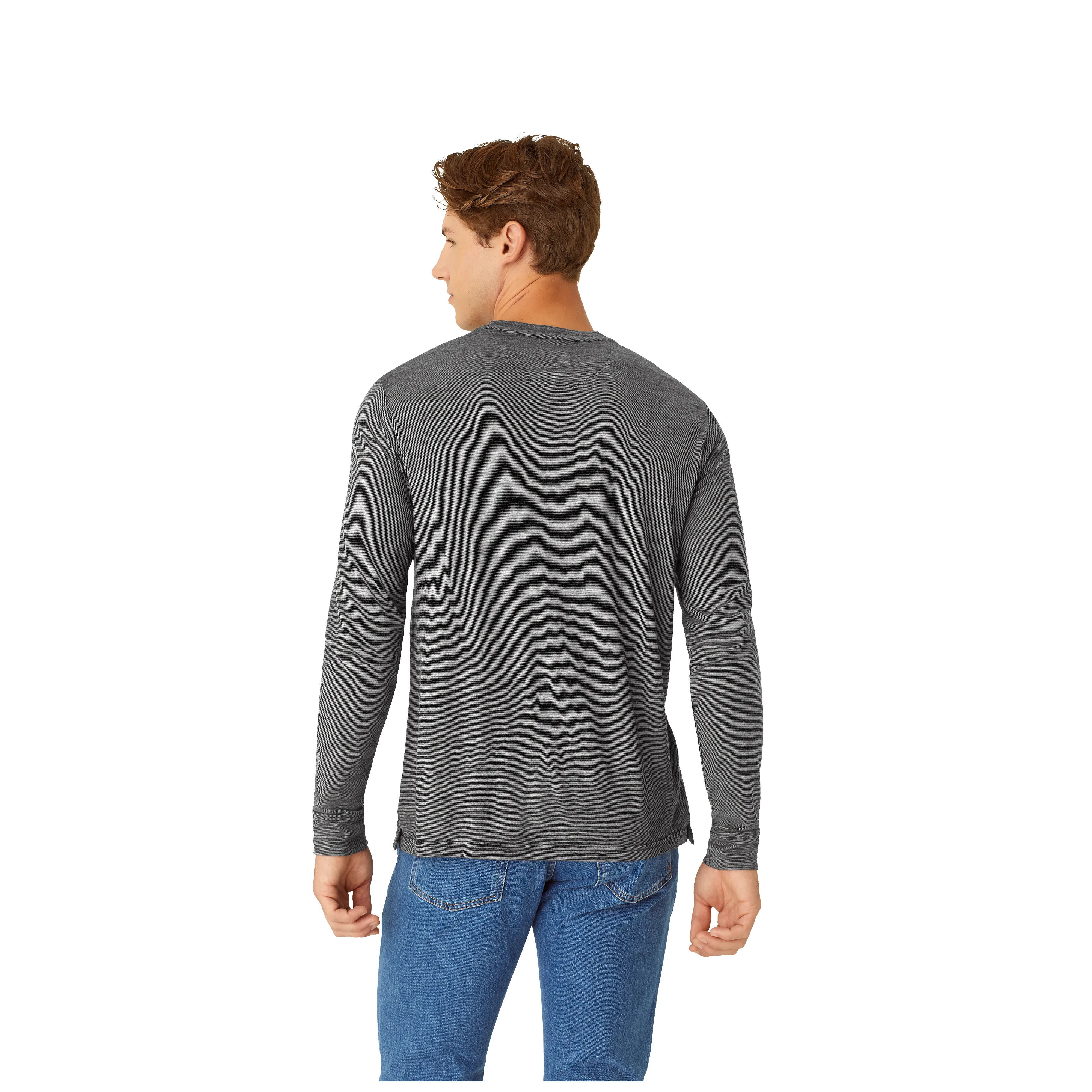 Men's Merino Wool Blend Crew Neck Long Sleeve T-Shirt