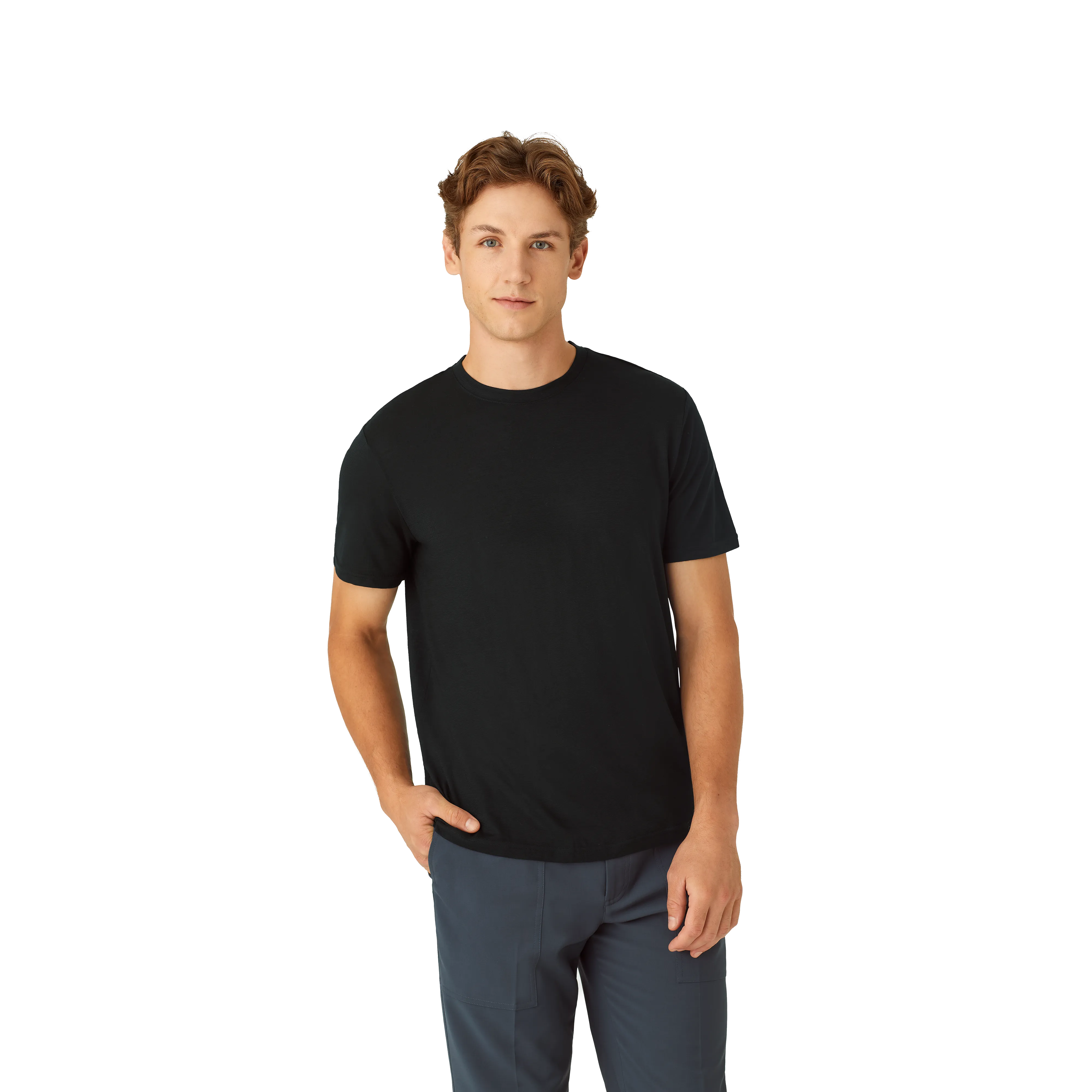 Men's Merino Wool Blend Crew Neck Short Sleeve T-Shirt 2-Pack