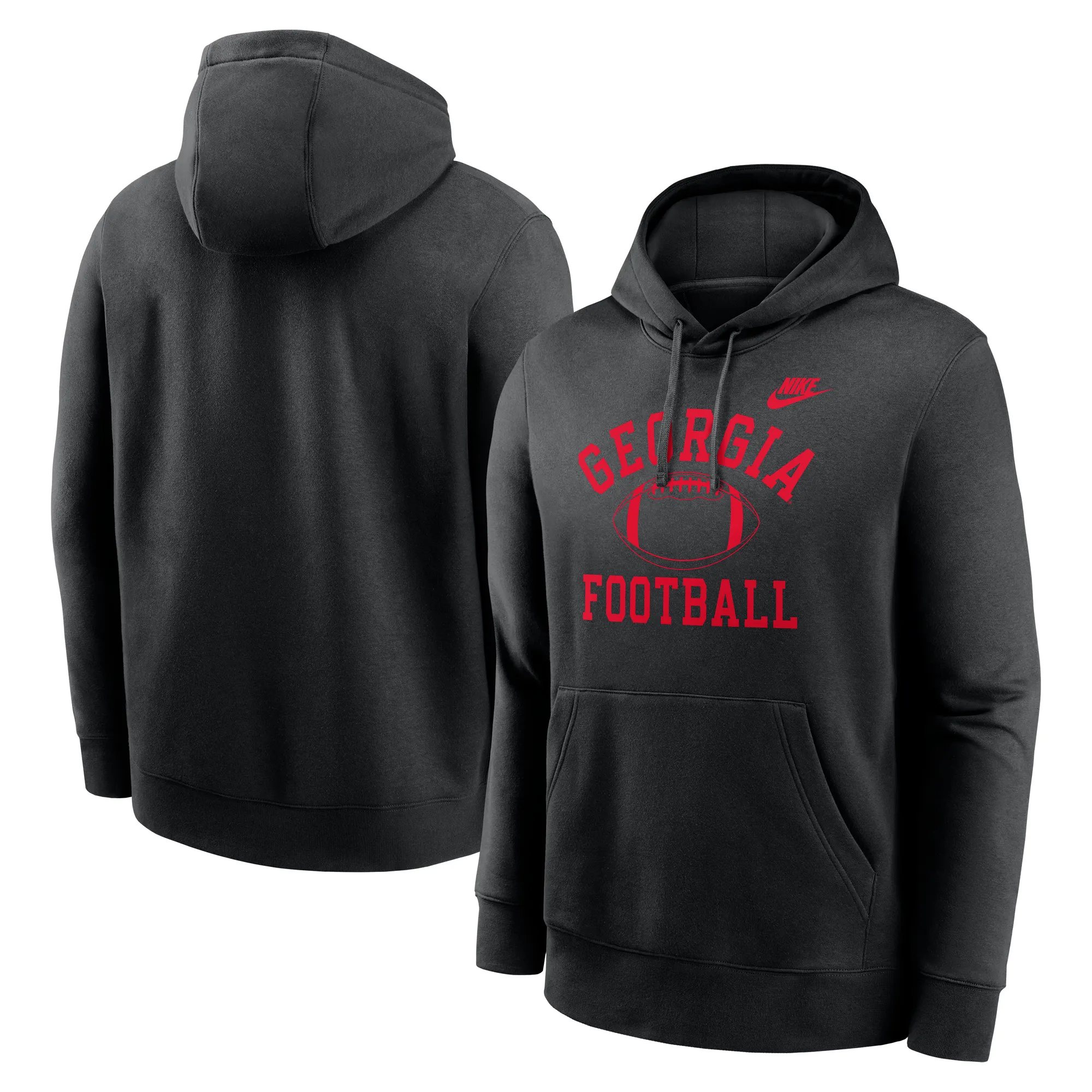 Men's Nike Black Georgia Bulldogs Legacy Football Icon Club Fleece Pullover Hoodie