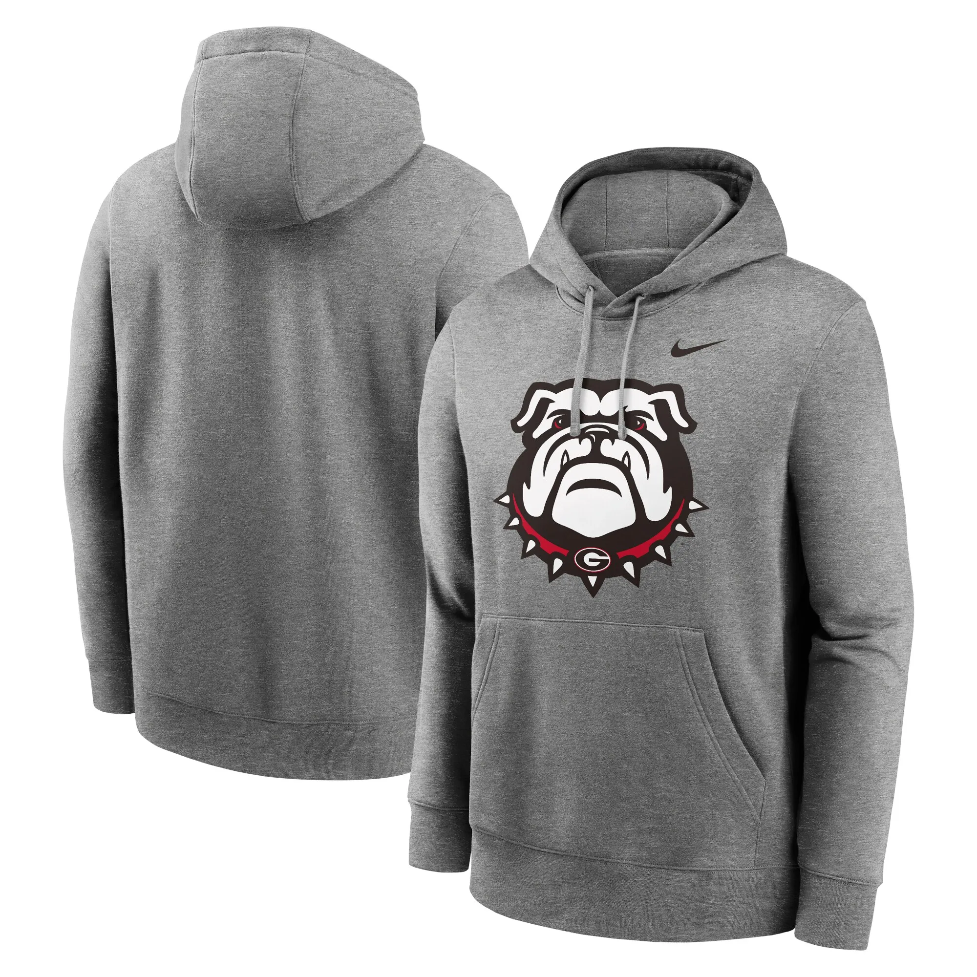 Men's Nike Heather Gray Georgia Bulldogs Primetime Alternate Logo Club Fleece Pullover Hoodie