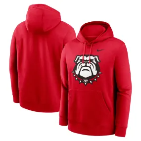 Men's Nike Red Georgia Bulldogs Primetime Alternate Logo Club Fleece Pullover Hoodie