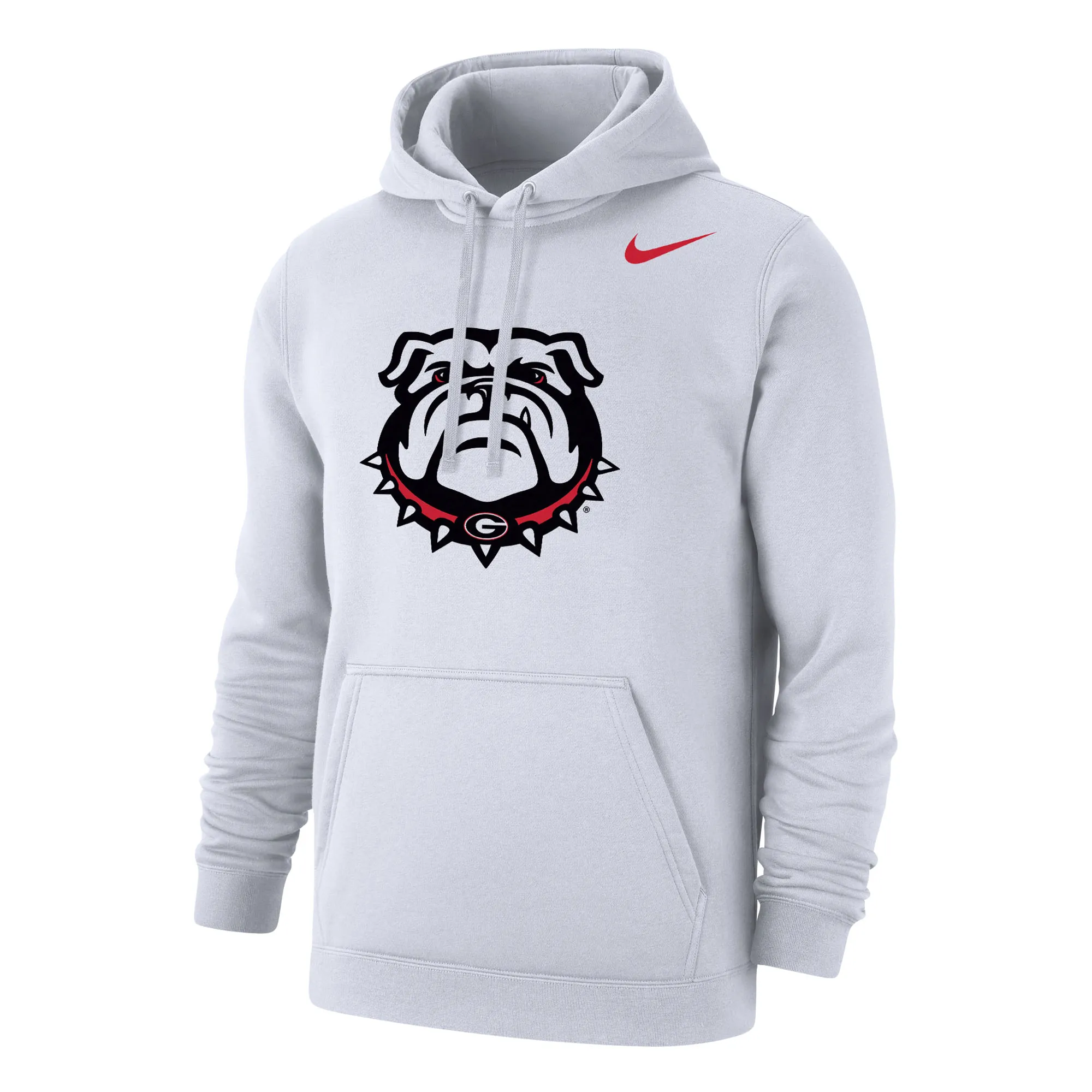 Men's Nike White Georgia Bulldogs Logo Club Pullover Hoodie