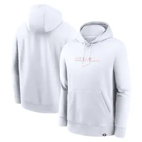 Men's Nike White Georgia Bulldogs Statement Wordmark Lockup Pullover Hoodie