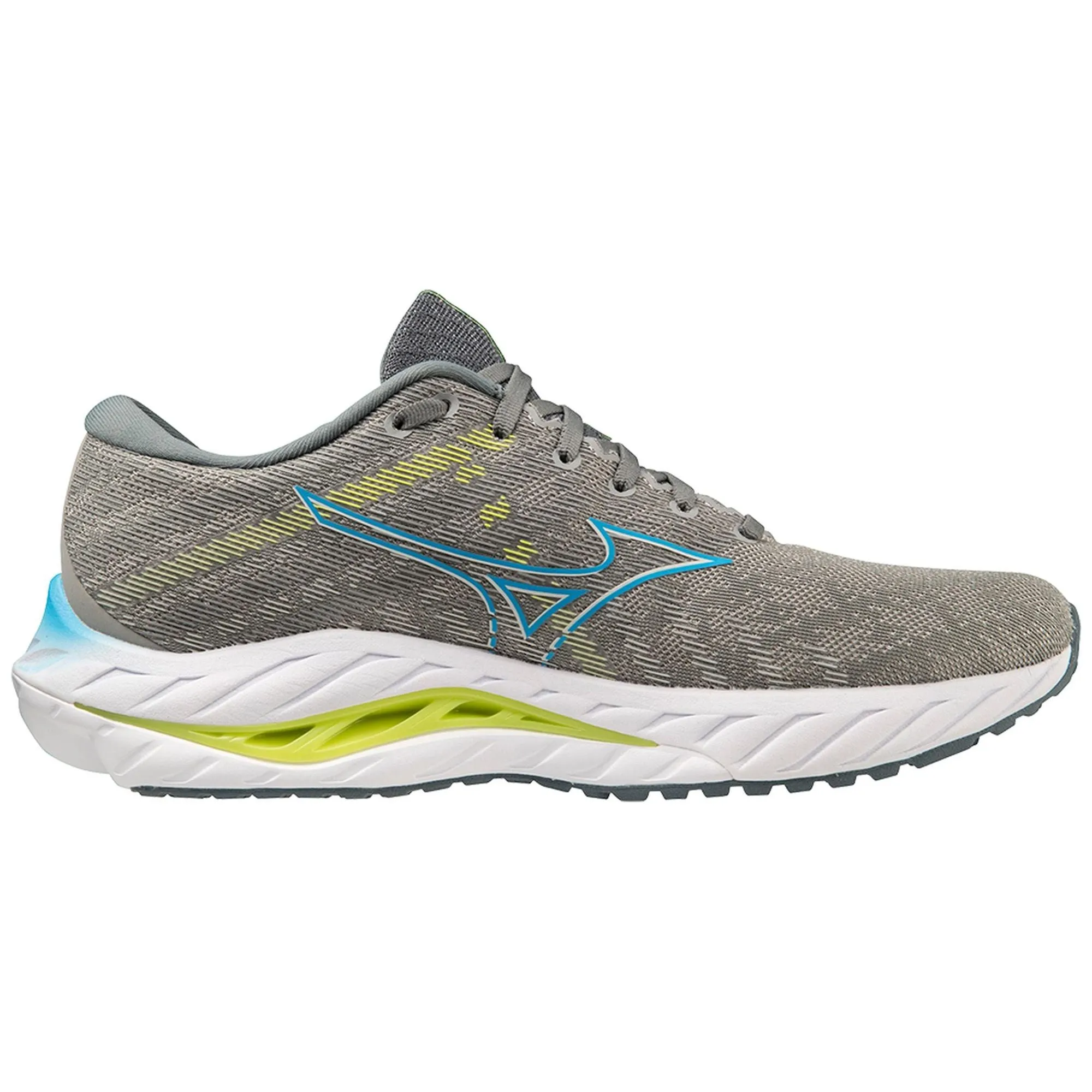 Mizuno Men's Wave Inspire 19 Running Shoe in Ghost Grey Jet Blue