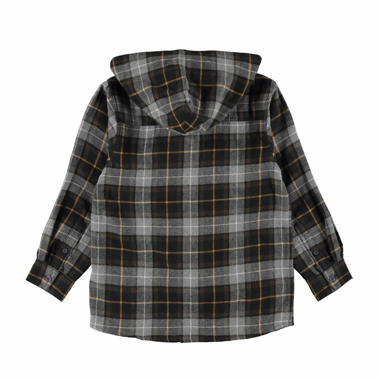 Molo Rizz Gray Check Shirt For Boys