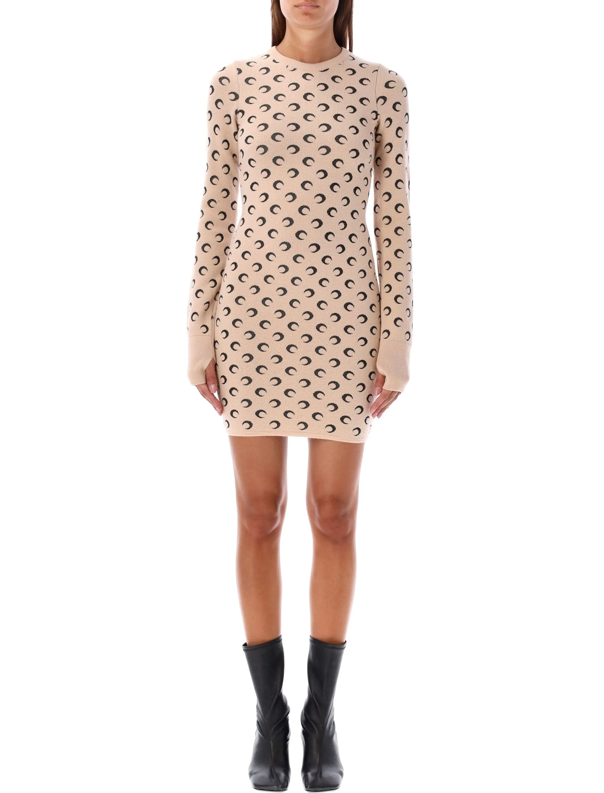 MOON JACQUARD KNIT MINI DRESS