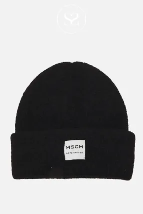 MOSS COPENHAGEN HOPE BLACK BEANIE HAT