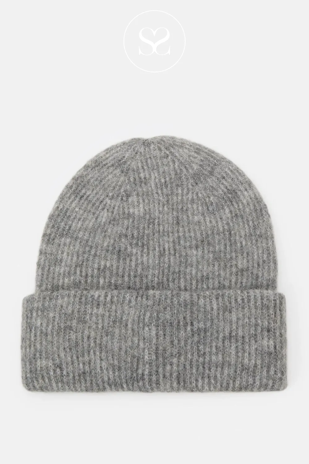 MOSS COPENHAGEN HOPE GREY BEANIE HAT