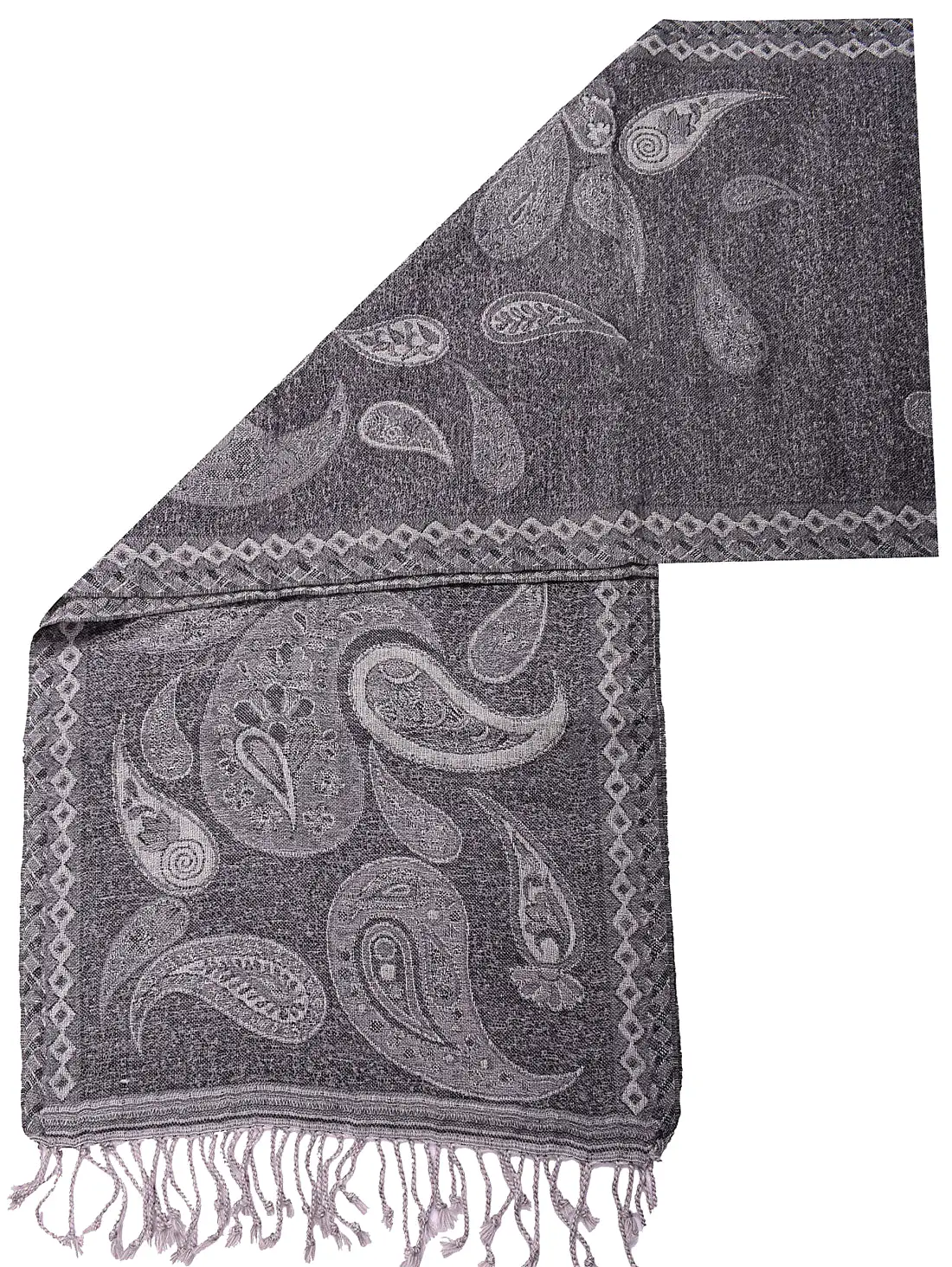 Neck Scarf Muffler Paisley Wool Unisex Men's Women's Gift (64 x 13 inches)