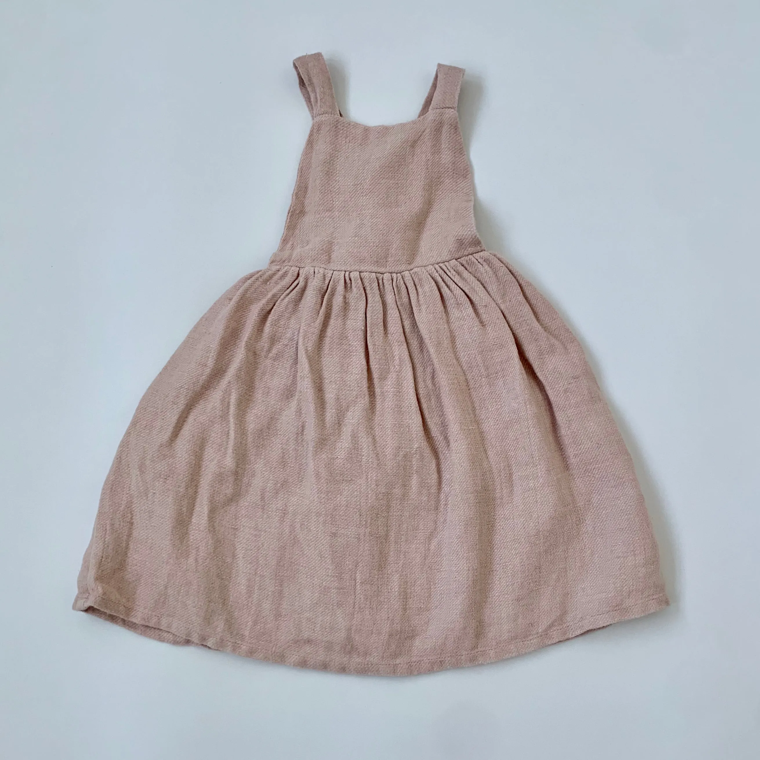 Nellie Quats Pink Linen Dress: 3-4 Years