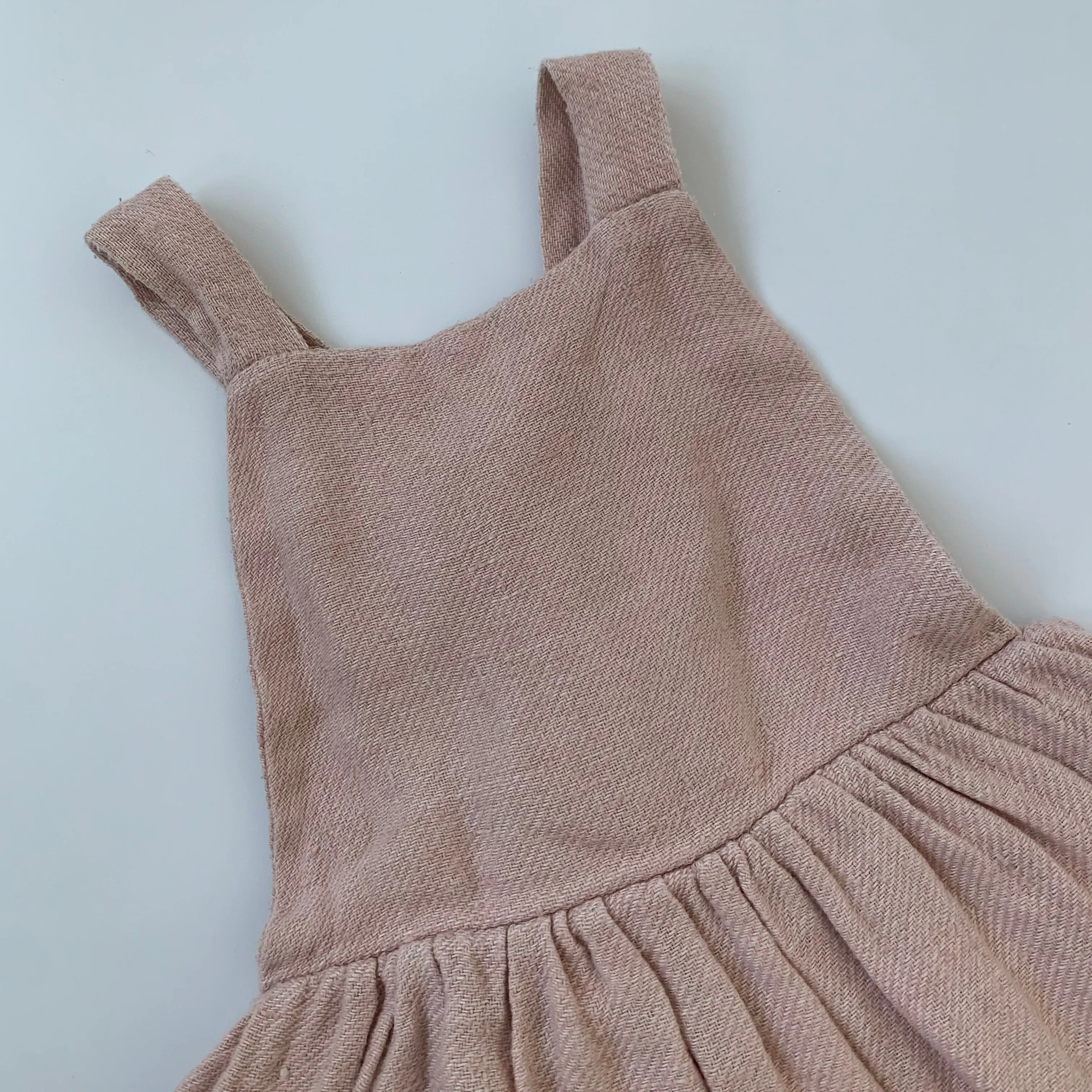 Nellie Quats Pink Linen Dress: 3-4 Years