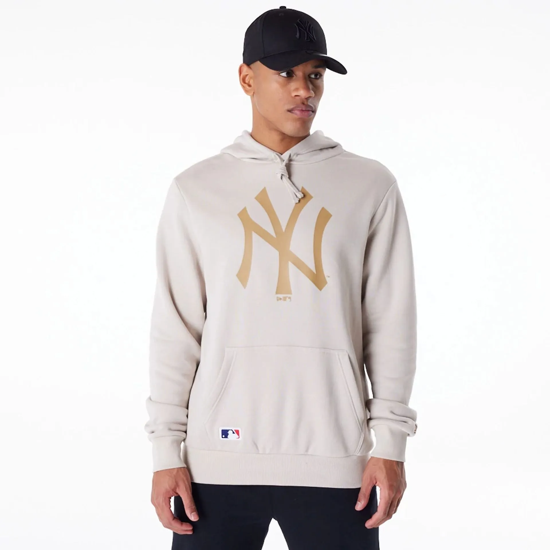 New York Yankees MLB Regular Light Beige Pullover Hoodie