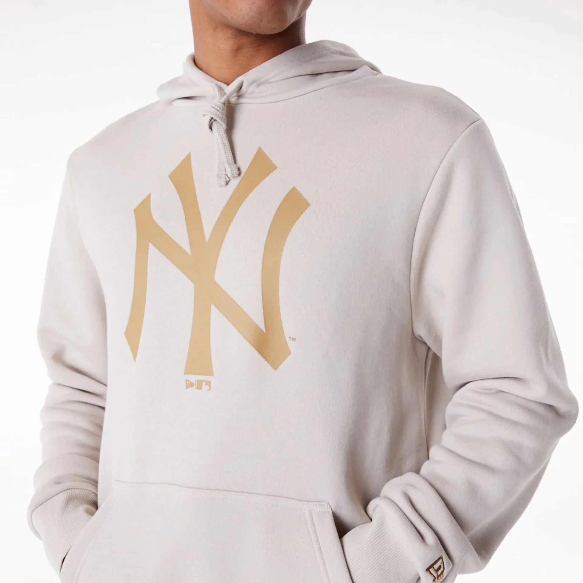 New York Yankees MLB Regular Light Beige Pullover Hoodie