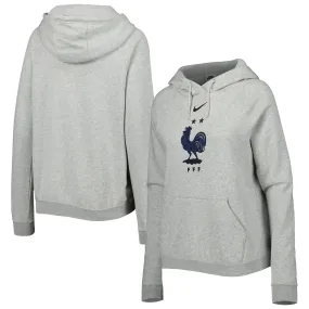 Nike France National Team Women's Heather Gray Varsity Raglan Tri-Blend Pullover Hoodie