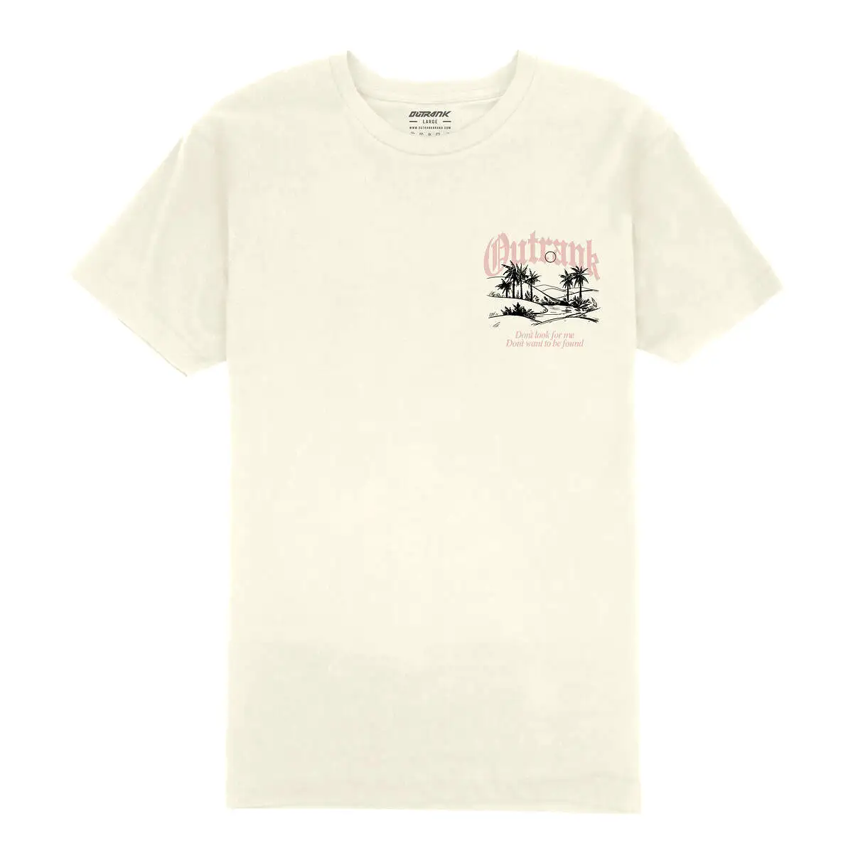 Outrank Don't Look For Me T-shirt (Vintage White/Pink)