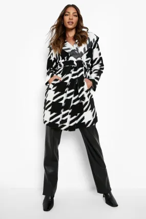 Oversized Dogtooth Waterfall Coat