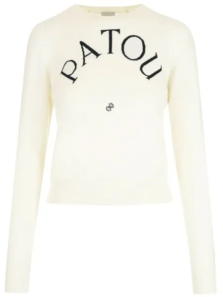 PATOU  |Crew Neck Casual Style Wool Long Sleeves Logo