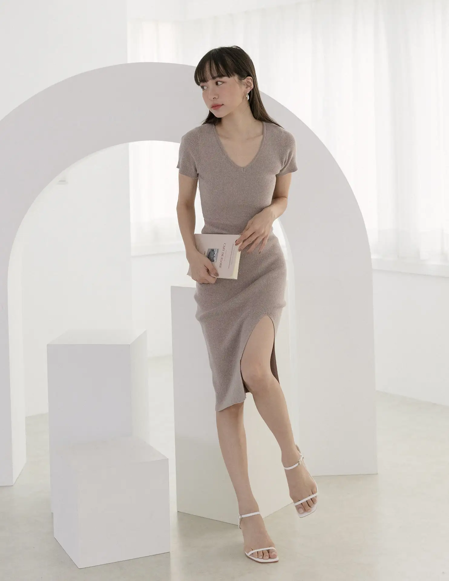 Phyllis Dress in Taupe