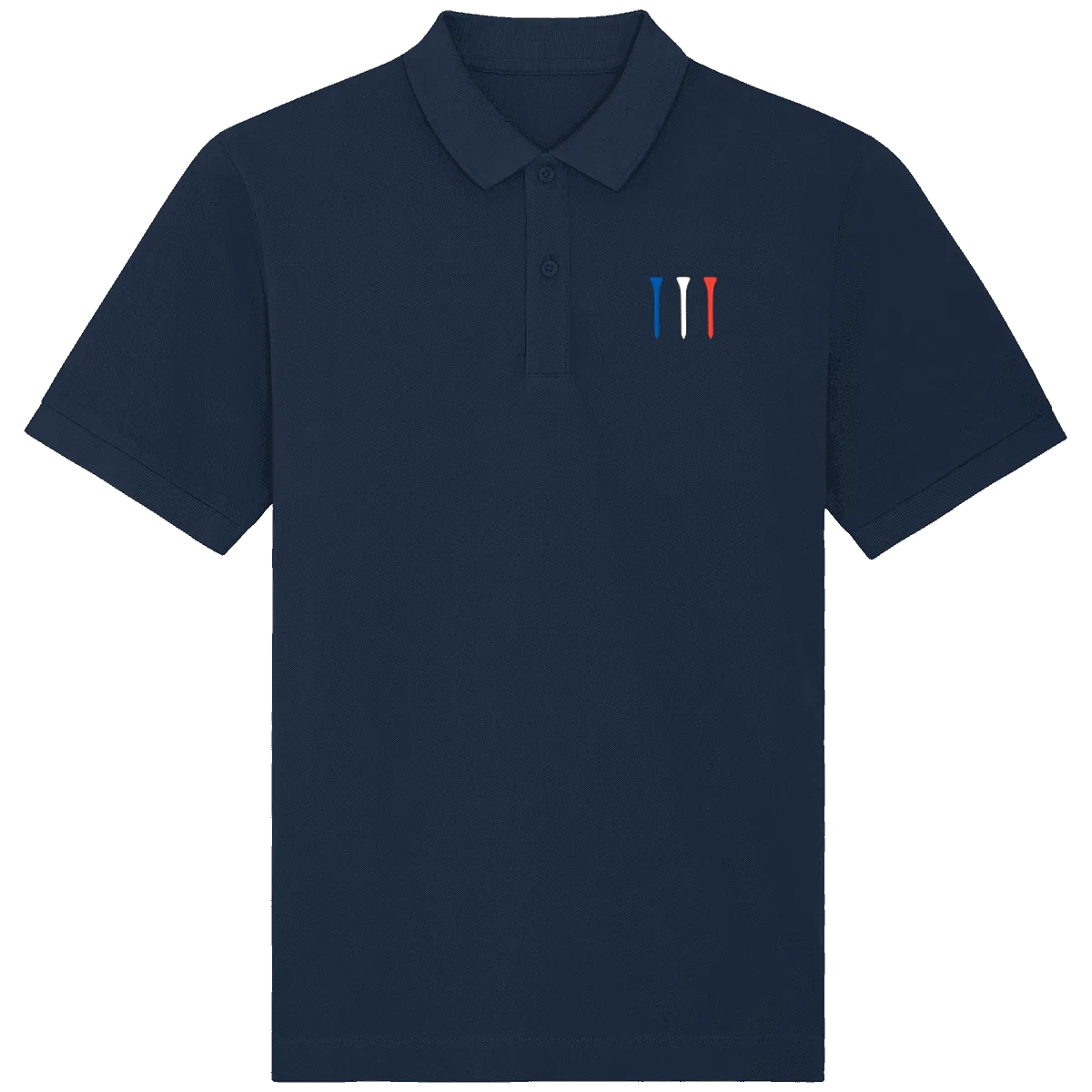 Polo en coton Bio brodé TEES BLEU BLANC ROUGE