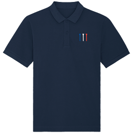 Polo en coton Bio brodé TEES BLEU BLANC ROUGE