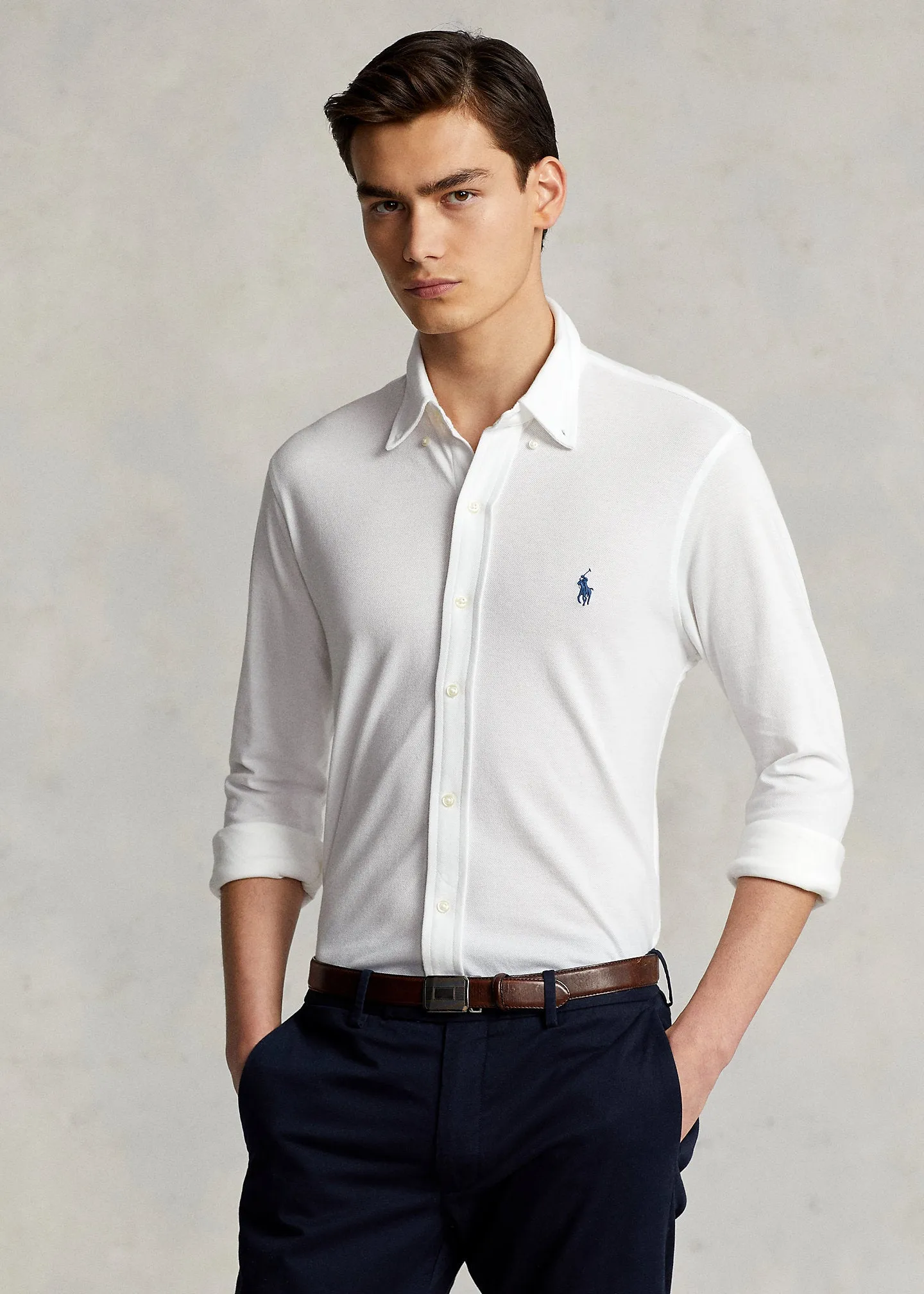 Polo Ralph Lauren - Chemise white ultra-légère en coton piqué