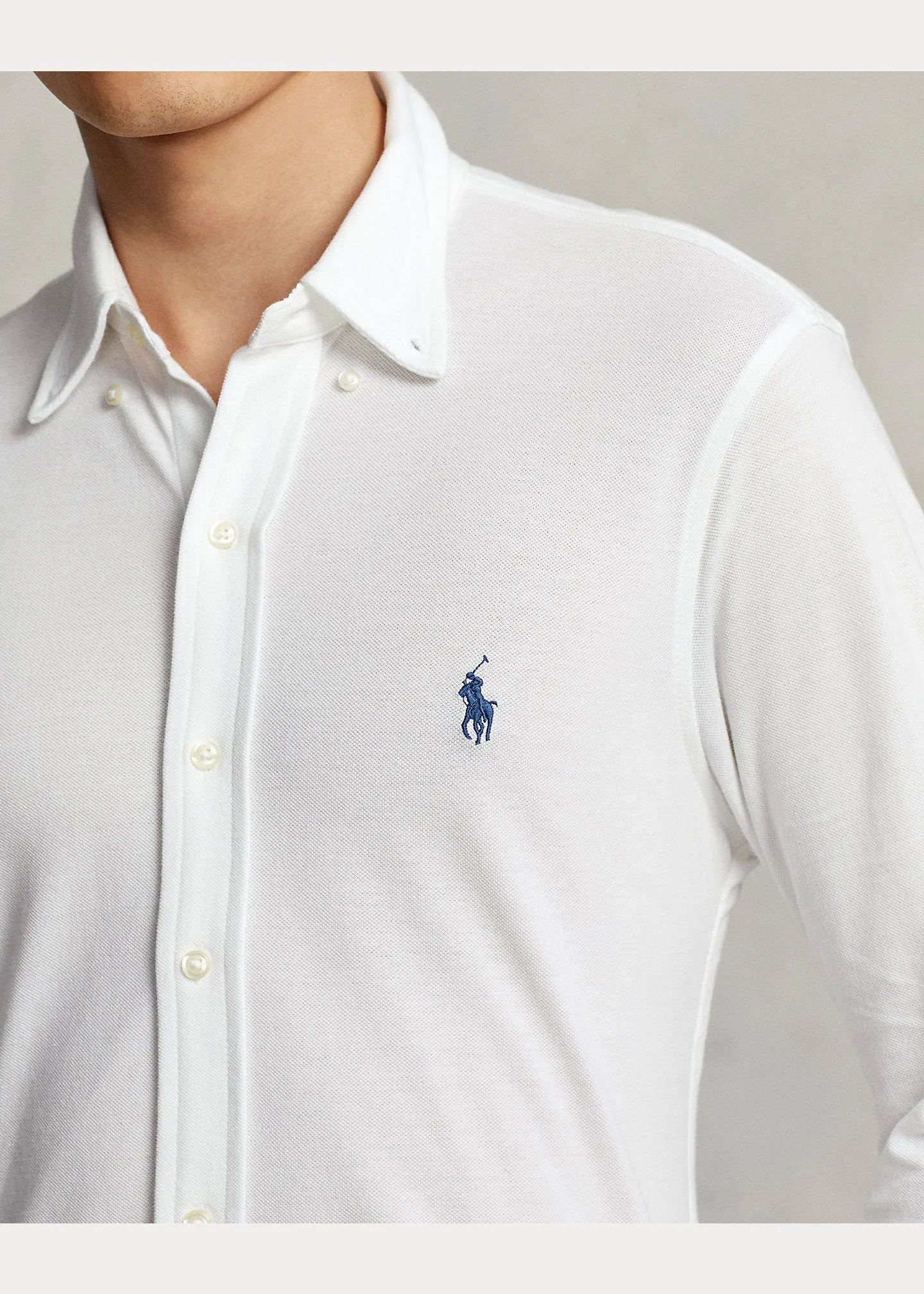 Polo Ralph Lauren - Chemise white ultra-légère en coton piqué