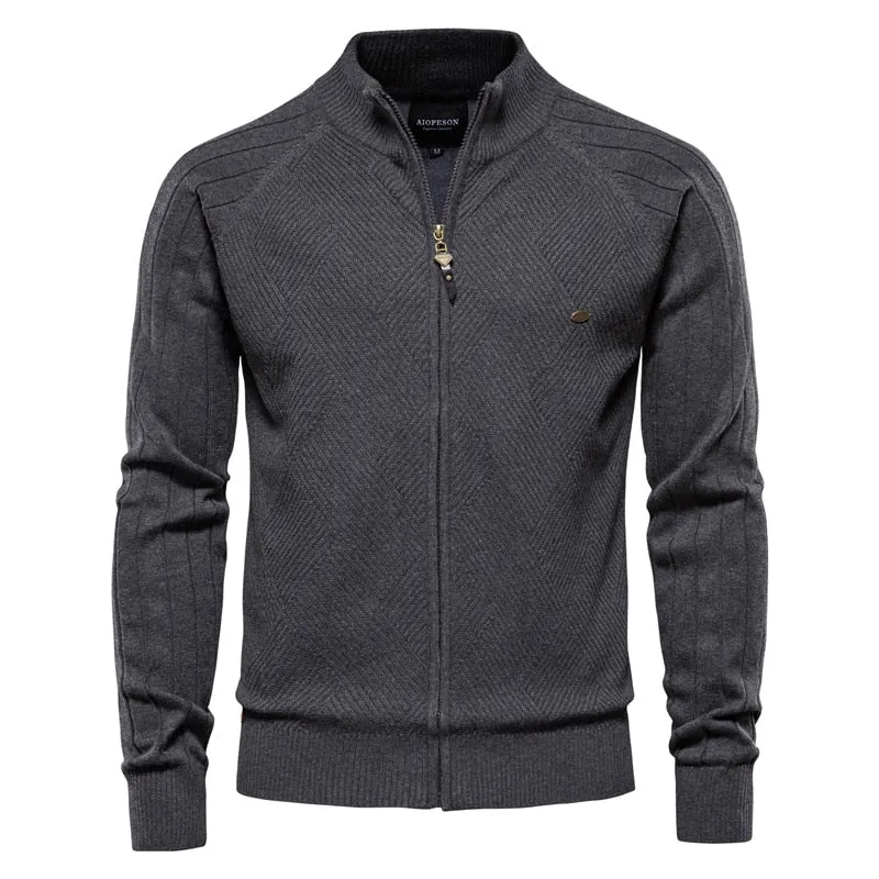 Pull zippé en coton pour homme AIOPESON -Y159