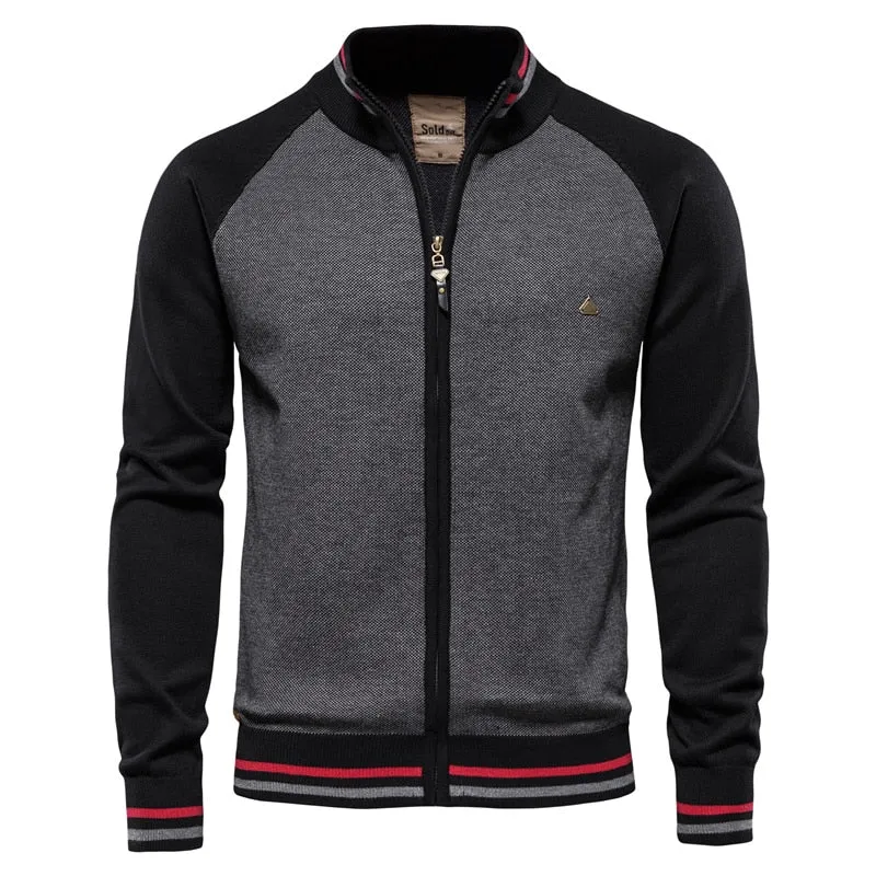 Pull zippé en coton pour homme AIOPESON -Y200