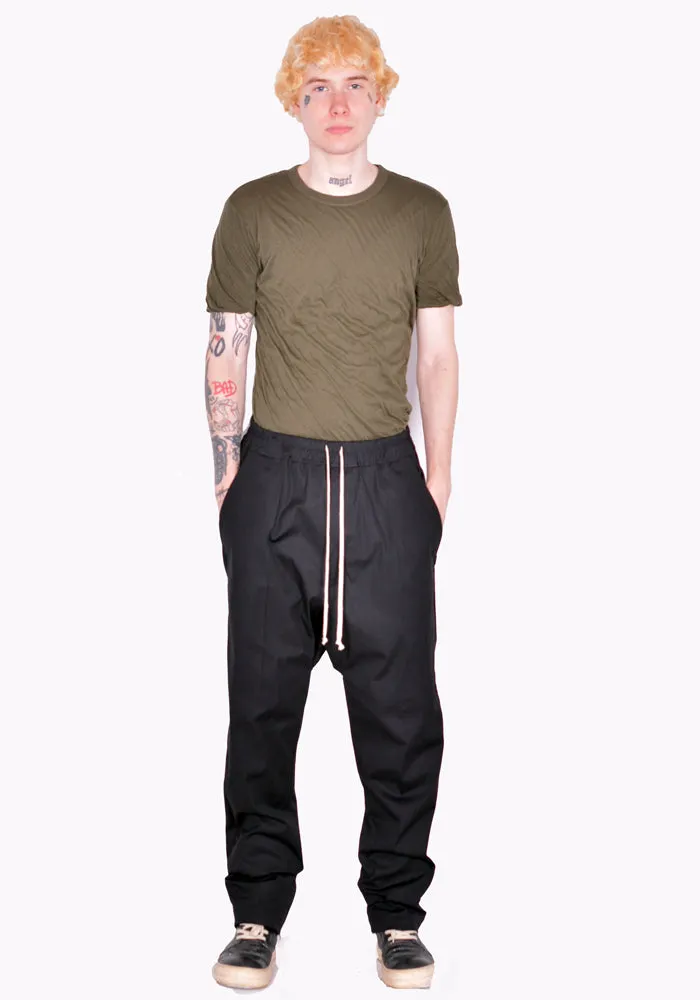 RICK OWENS RU02B2380 TE 09 DRAWSTRING LONG PANTS BLACK