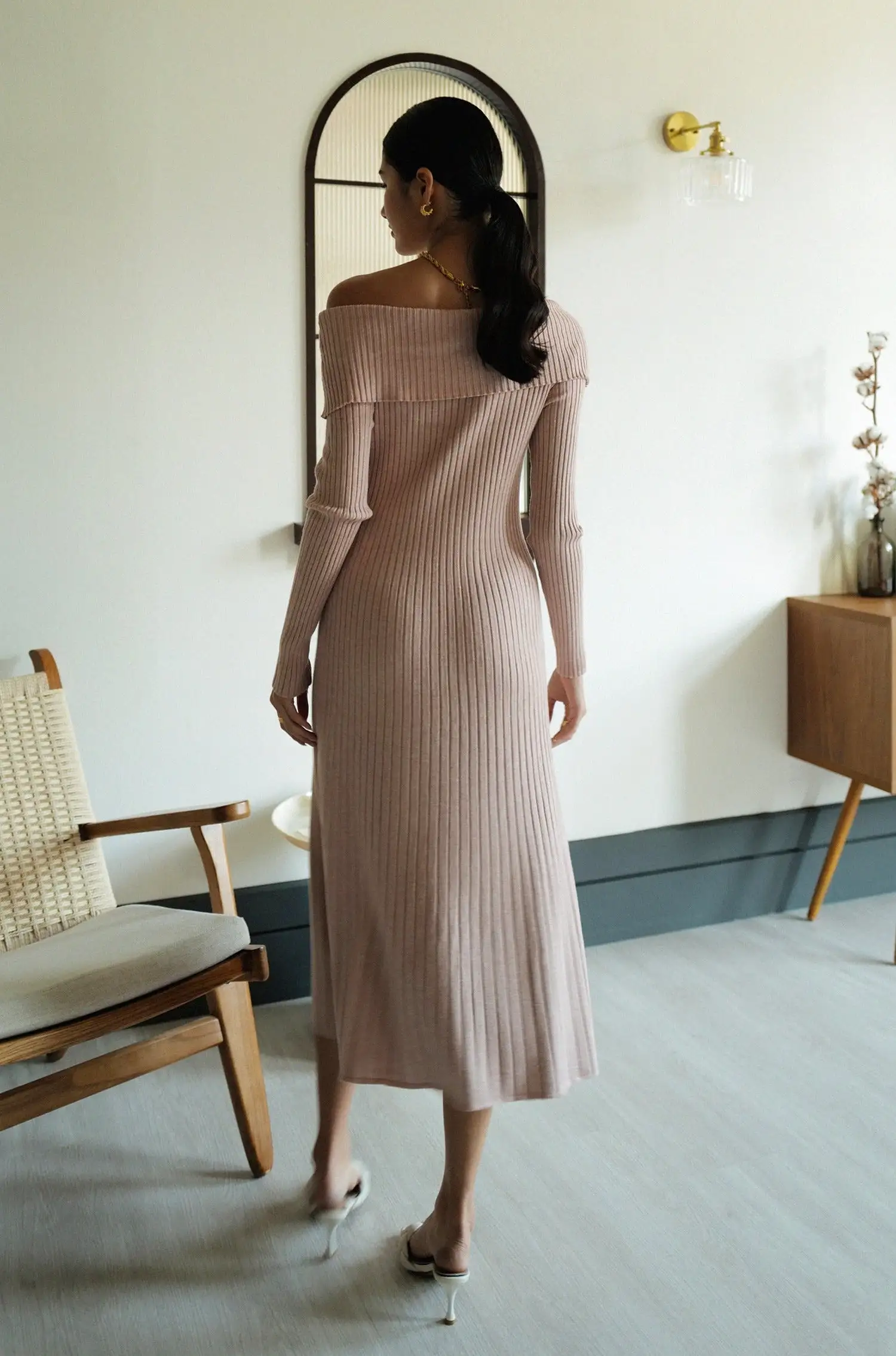 Rose garden knit dress in pink