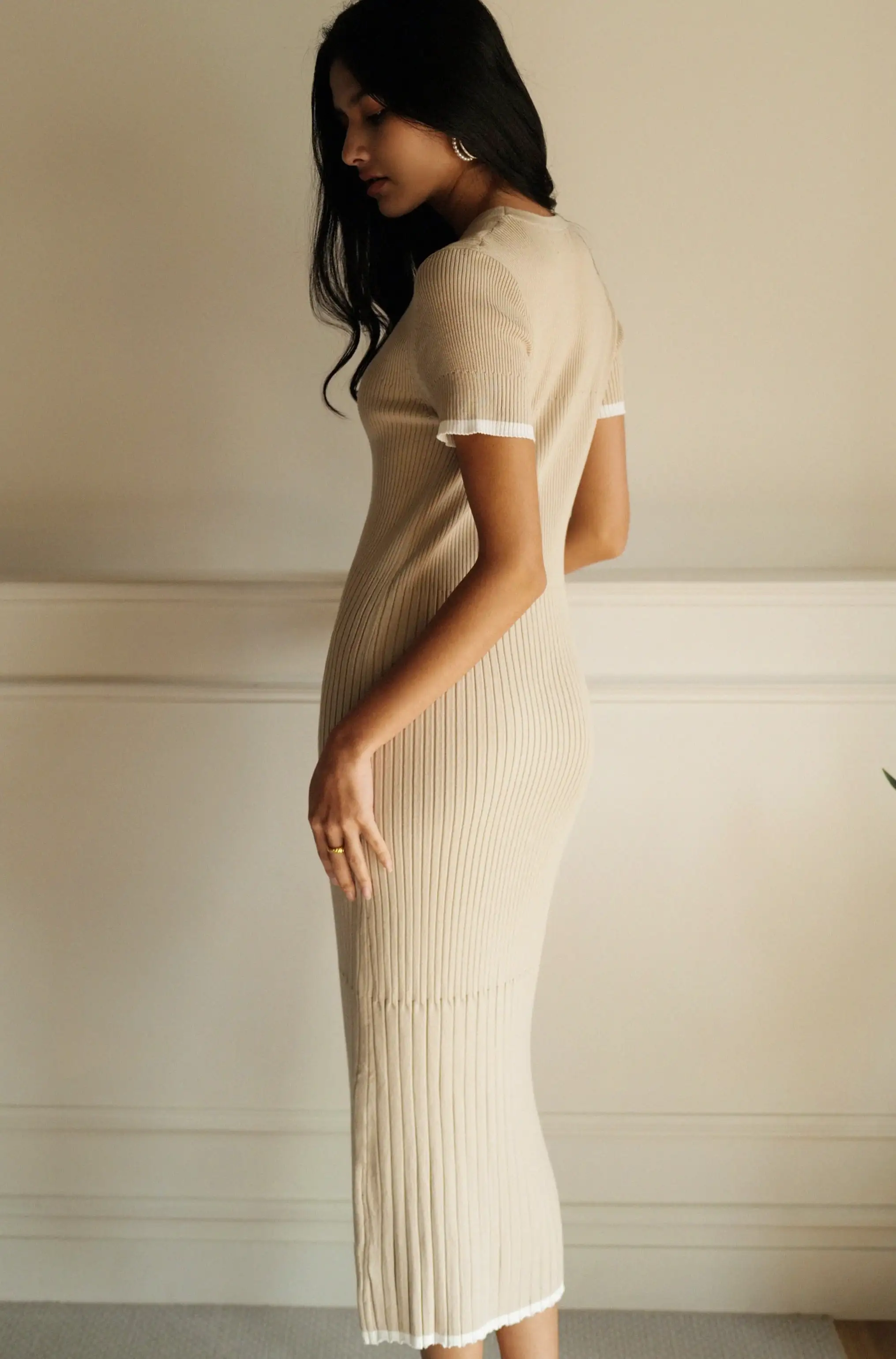 Sahrai knit dress in khaki