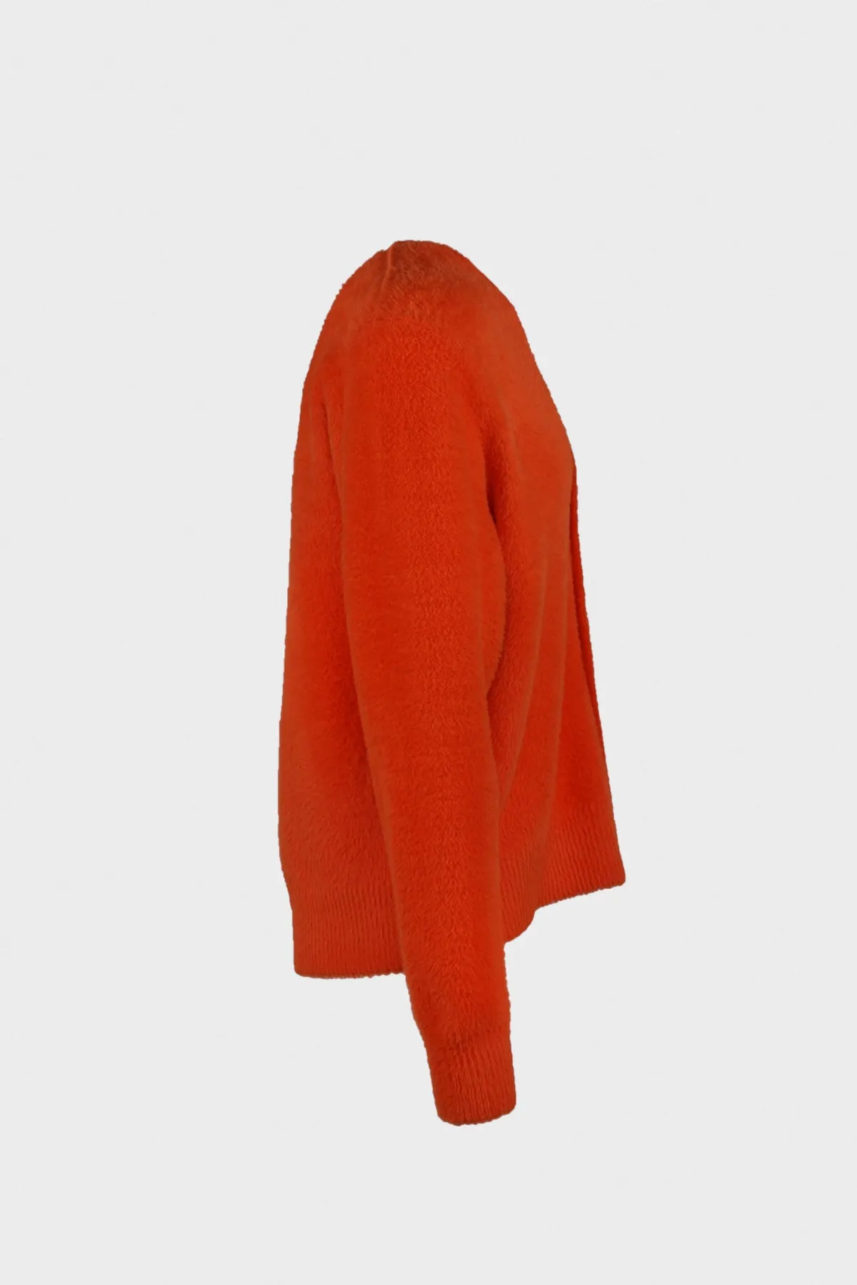 Shaggy Cardigan - Red Orange