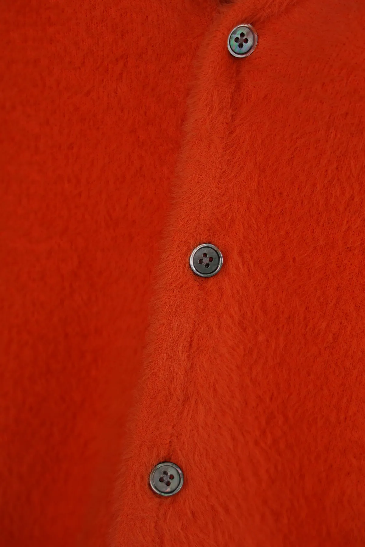 Shaggy Cardigan - Red Orange