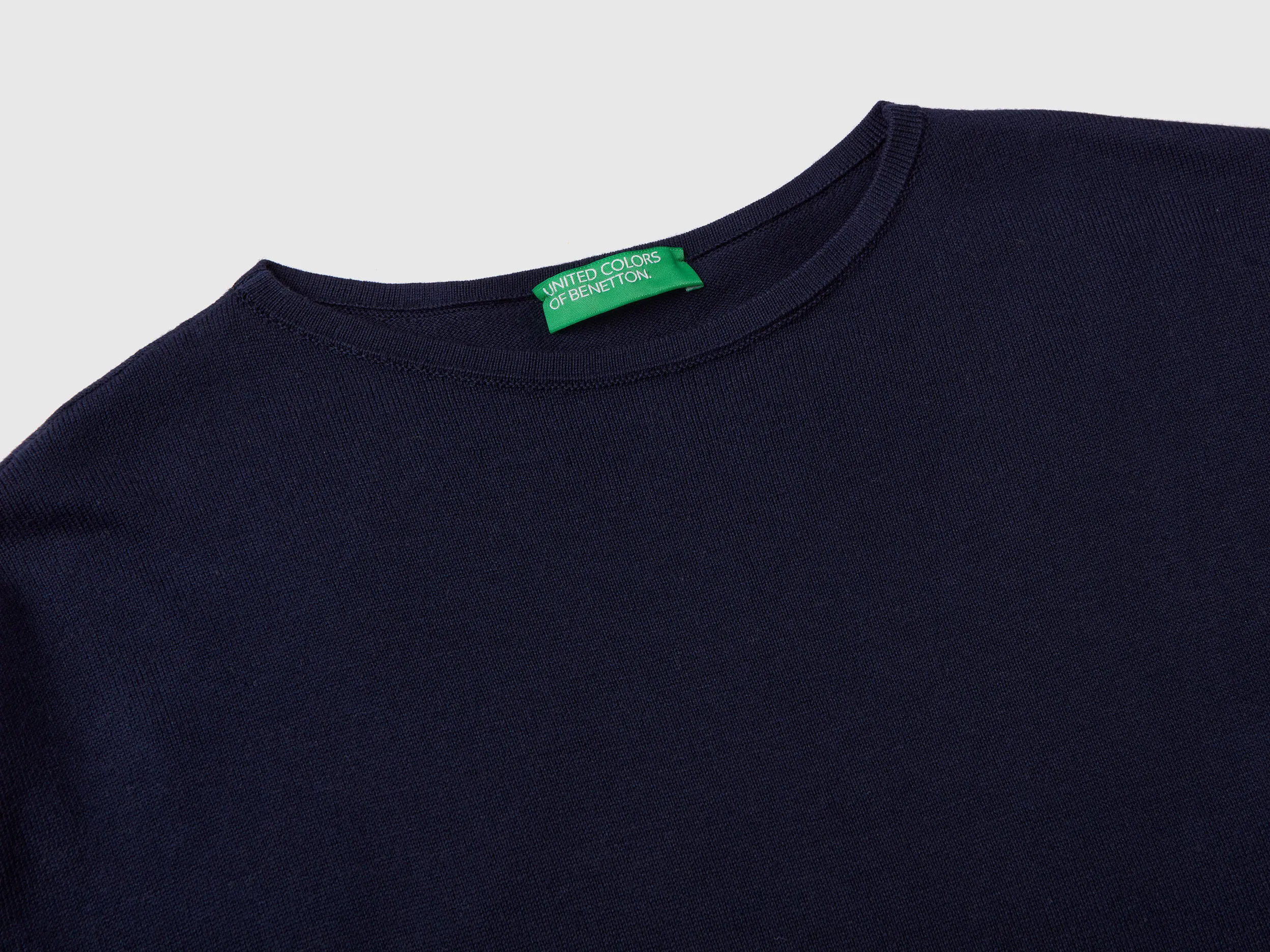 Short sleeve sweater - Dark Blue | Benetton